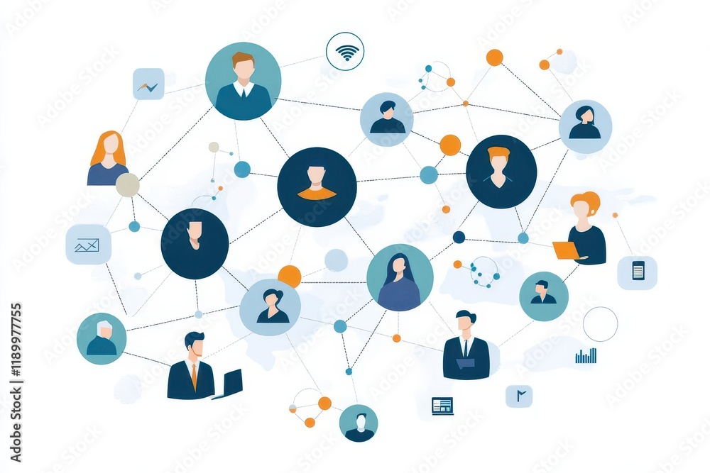 interconnected global business network illustration interconnected global business network illustration