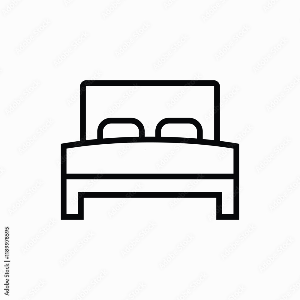 Bed, pillow, mattress icon vector image. Can also be used for real estate, property, land and buildings. Suitable for mobile apps, web apps and print media template Bed, pillow, mattress icon vector image. Can also be used for real estate, property, land and buildings. Suitable for mobile apps, web apps and print media template