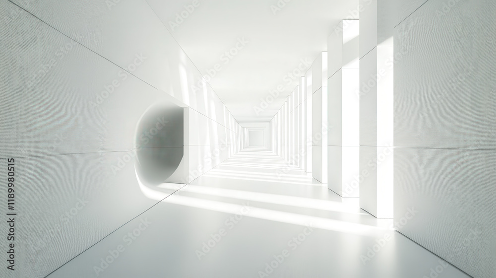3D render of an abstract futuristic background with white lines and empty space 3D render of an abstract futuristic background with white lines and empty space
