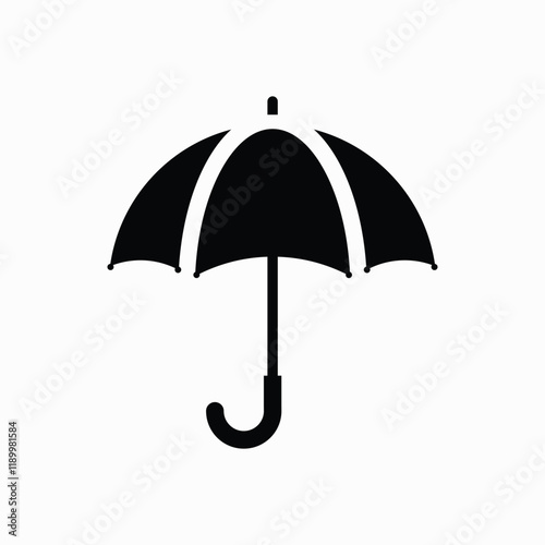 Umbrella icon. Security, Climate, Protection parasol symbol. Rain weather signs. Season symbols. Rainy icons. Black, flat color. umbrella logo icon