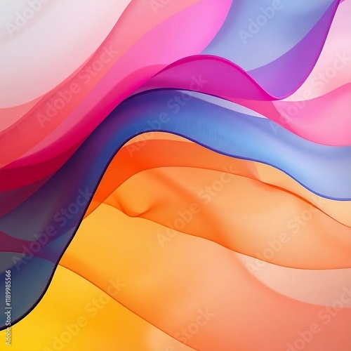 A vibrant, wavy fabric background featuring a spectrum of colors, creating a Appealing texture.
Rainbow waves 
 photo