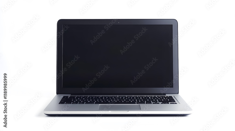 A laptop placed on an isolated white surface. A laptop placed on an isolated white surface.