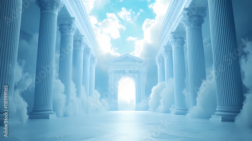 Classical architecture like a palace in the clouds