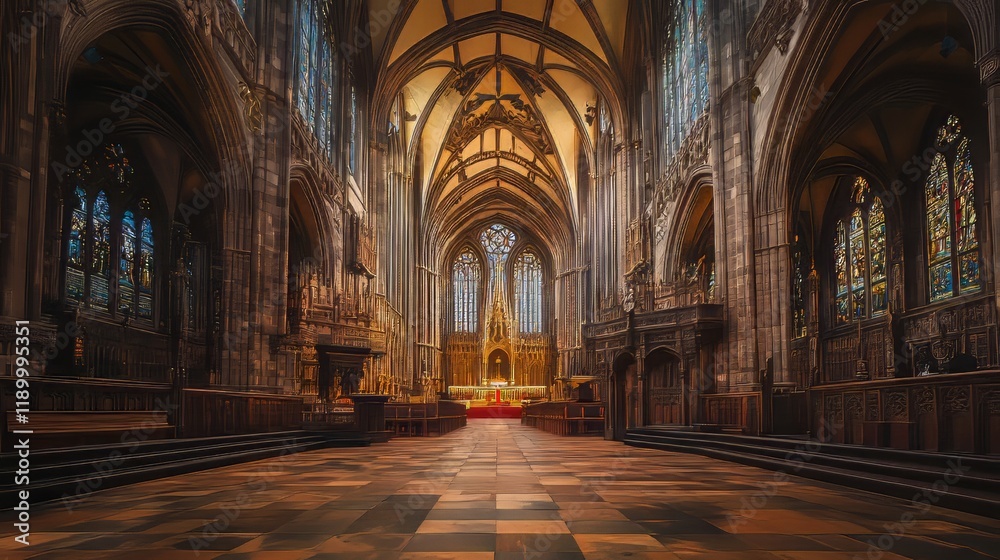 Fototapeta premium Grand cathedral interior, serene and majestic