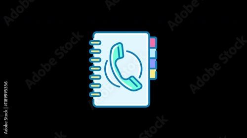 An illustrated phonebook with a phone icon and colorful tabs, suitable for various uses.