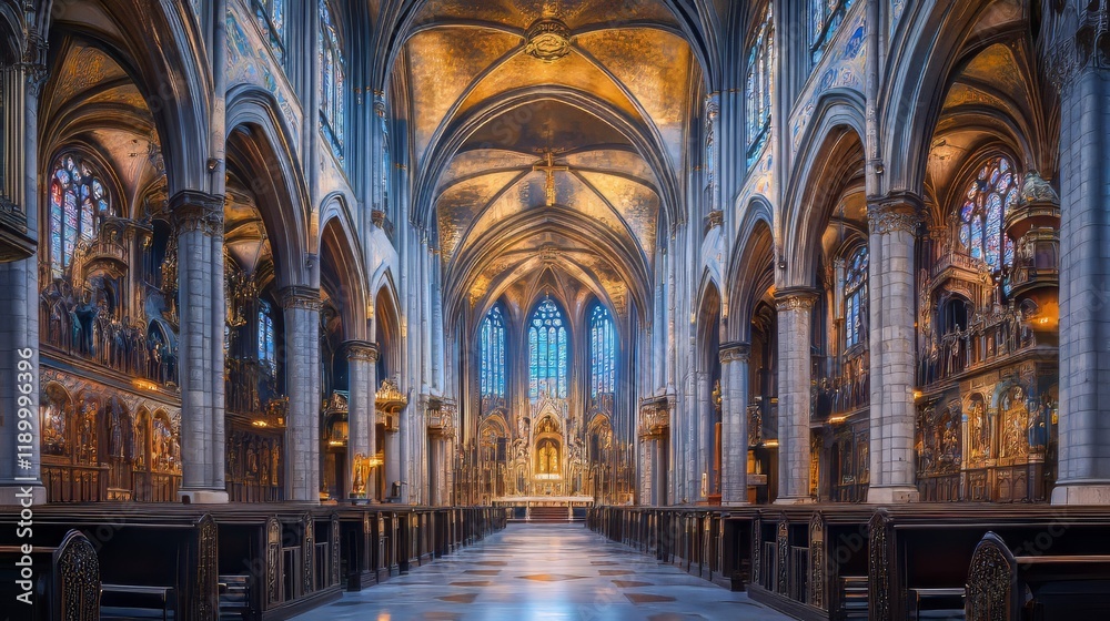 Fototapeta premium Grandiose cathedral interior view