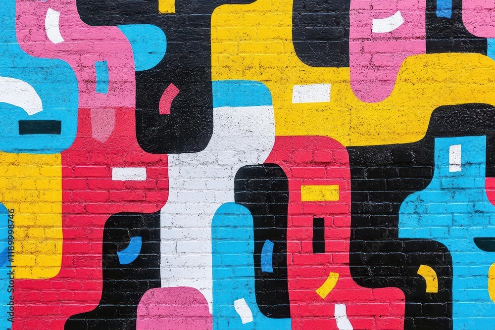 Fototapeta premium modern urban wall texture vibrant colors and abstract patterns perfect for creative designs minimalistic style urban art influence