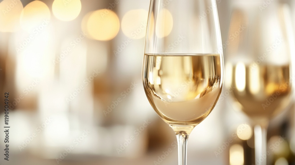 Elegant Champagne Glass with Smooth Blurred Background Effect Elegant Champagne Glass with Smooth Blurred Background Effect