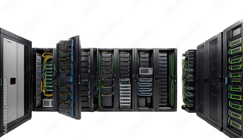 datacenter room interior server server datacenter computer network room interior datum center networking rack hosting cyberspace web framework farm workstation render tower flocked database business