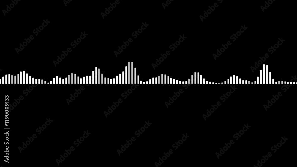 sound wave animation video, Graphic animation of blue color sound waves on black background,
 Line digital minimalist voice and soundtrack wave equalizer. Waveform Audio Sound waves moving. 