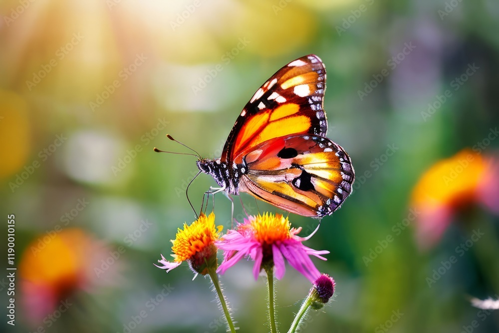 34 a butterfly alighting on a vibrant wildflower illustrating th 34 a butterfly alighting on a vibrant wildflower illustrating th