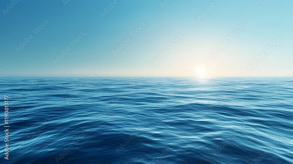 Obraz premium Soft ocean blue gradient background with smooth transition