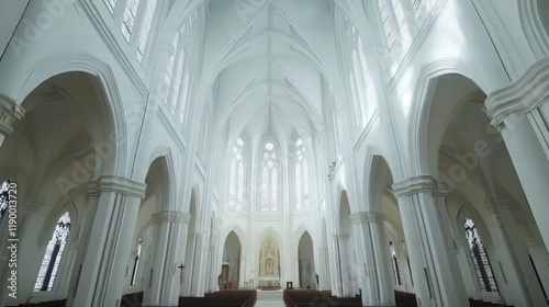Grand cathedral interior, serene light