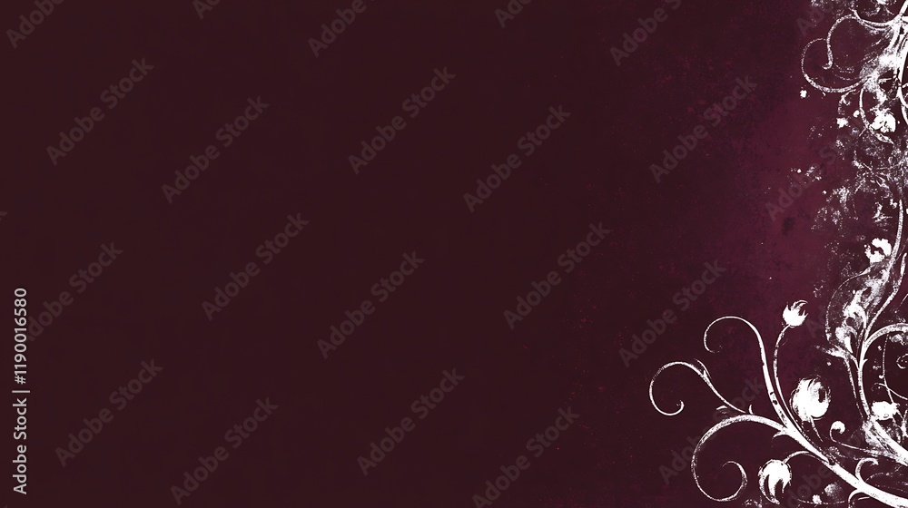 Maroon Background with White Floral Design Maroon Background with White Floral Design