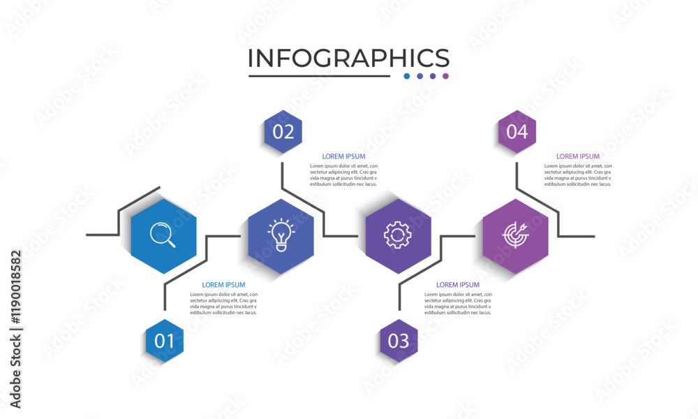 Business infographic design template. 4 Step timeline journey. Process diagram, 4 options Business infographic design template. 4 Step timeline journey. Process diagram, 4 options