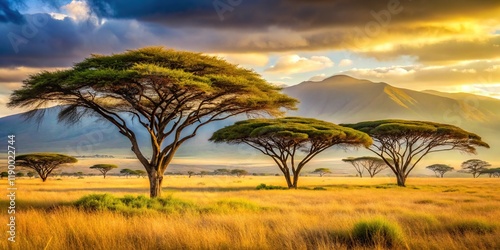 Mount Ol Doinyo Lengai Savannah, Tanzania: Breathtaking Sunrise Landscape photo