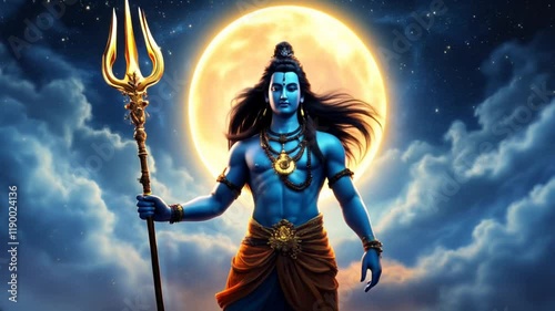 Lord Shiva: Majestic Night Scene