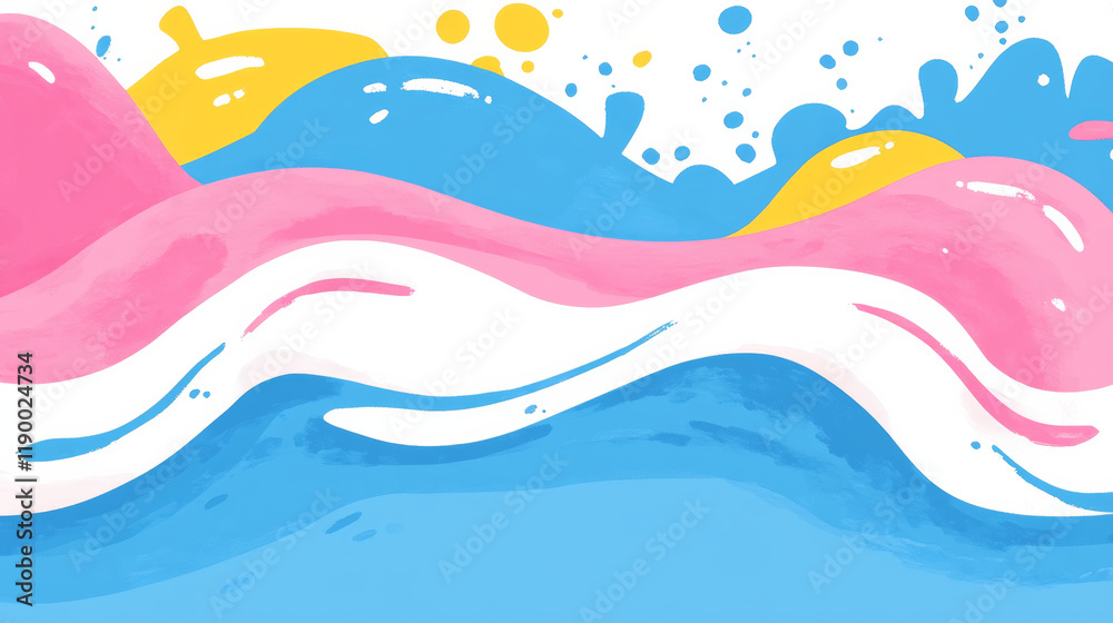 Colorful abstract waves with splashes Colorful abstract waves with splashes