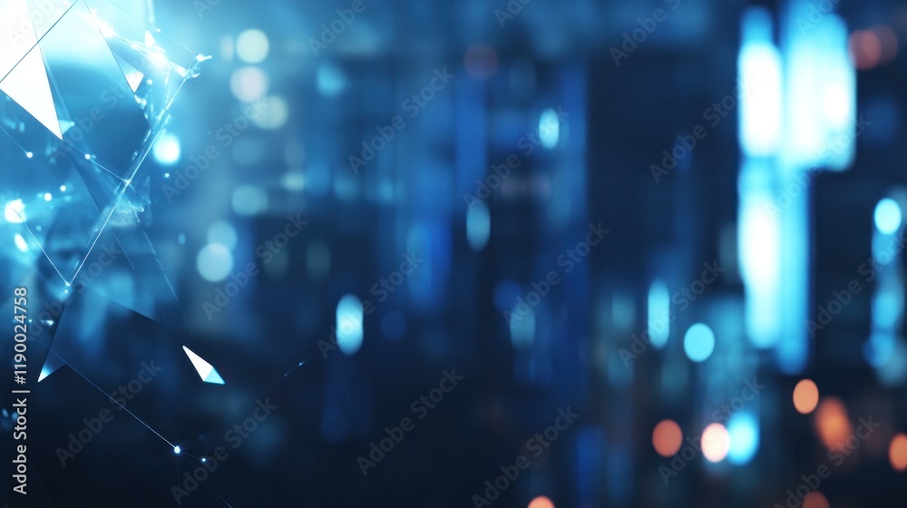 Obraz premium Abstract Cityscape with Shattered Glass Effect