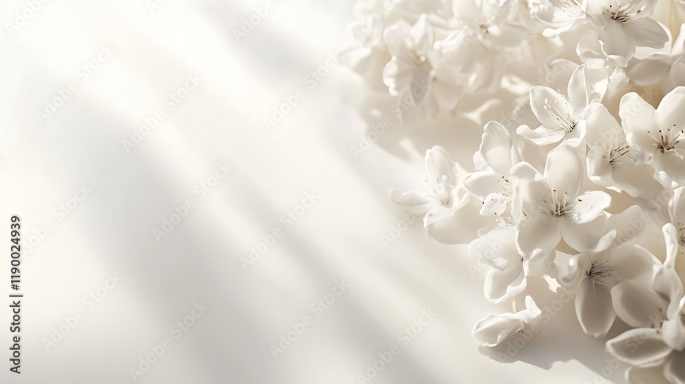Delicate White Blossoms in Soft Sunlight Delicate White Blossoms in Soft Sunlight