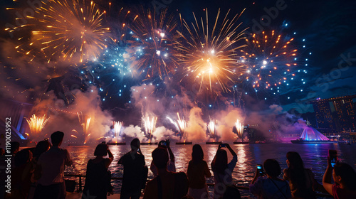 New Year Festivities with Explosive Fireworks