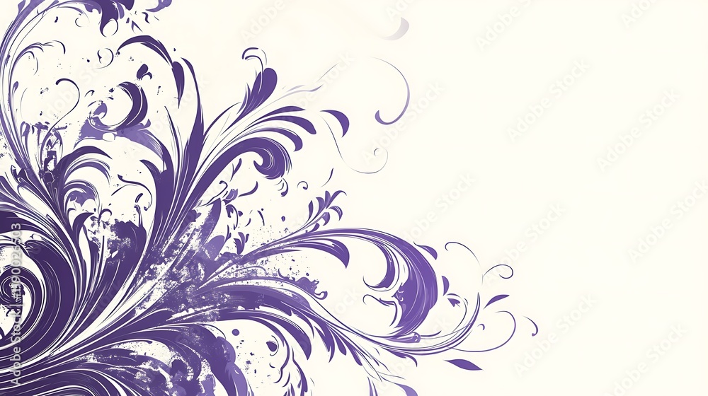 Abstract Purple Floral Design Swirls and Splashes Abstract Purple Floral Design Swirls and Splashes