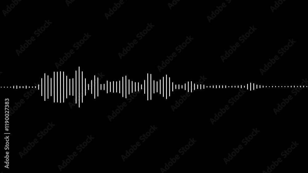 White audio waveform spectrum animation, Waveform Audio Sound waves moving.
audio spectrum simulation Audio waveform equalizer black background, bar sound, pulse bar, frequency bar,