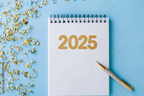 2025 New Year Concept with Notebook