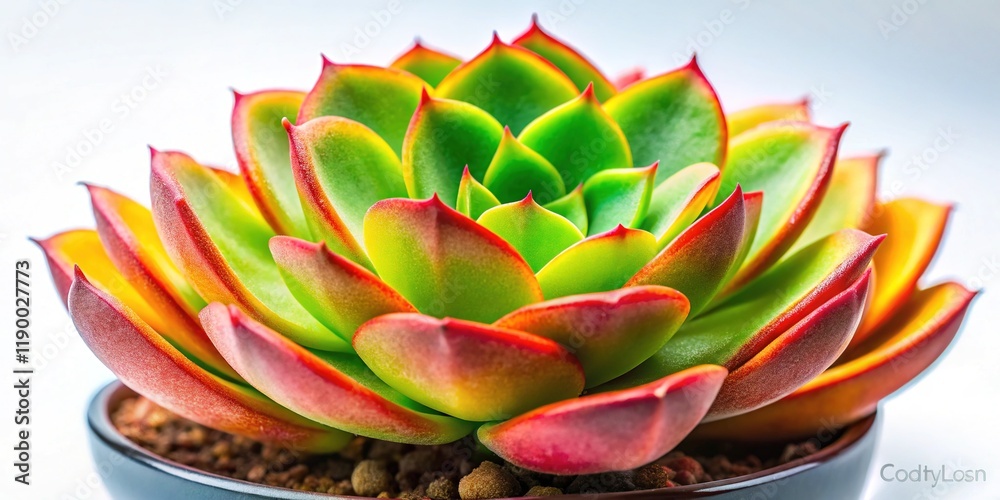 Fototapeta premium Stunning Succulent Cotyledon Orbiculata: Close-Up Photography, Bright Colors, Detailed Texture