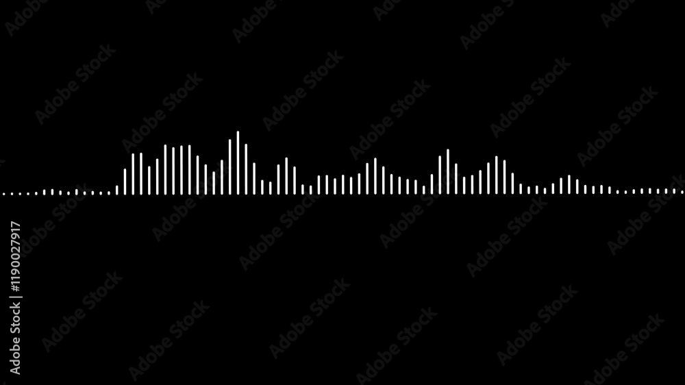 White audio waveform spectrum animation, Waveform Audio Sound waves moving.
audio spectrum simulation Audio waveform equalizer black background, bar sound, pulse bar, frequency bar,
