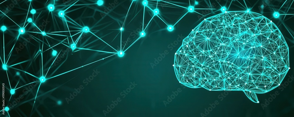 Exploring artificial intelligence digital brain connections virtual environment conceptual visualization