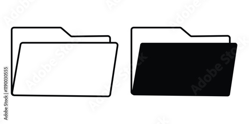 folder icons. Various folder symbols. Suitable for document management application design elements, computer file directories,  File folders icon set vector illustration eps 10.