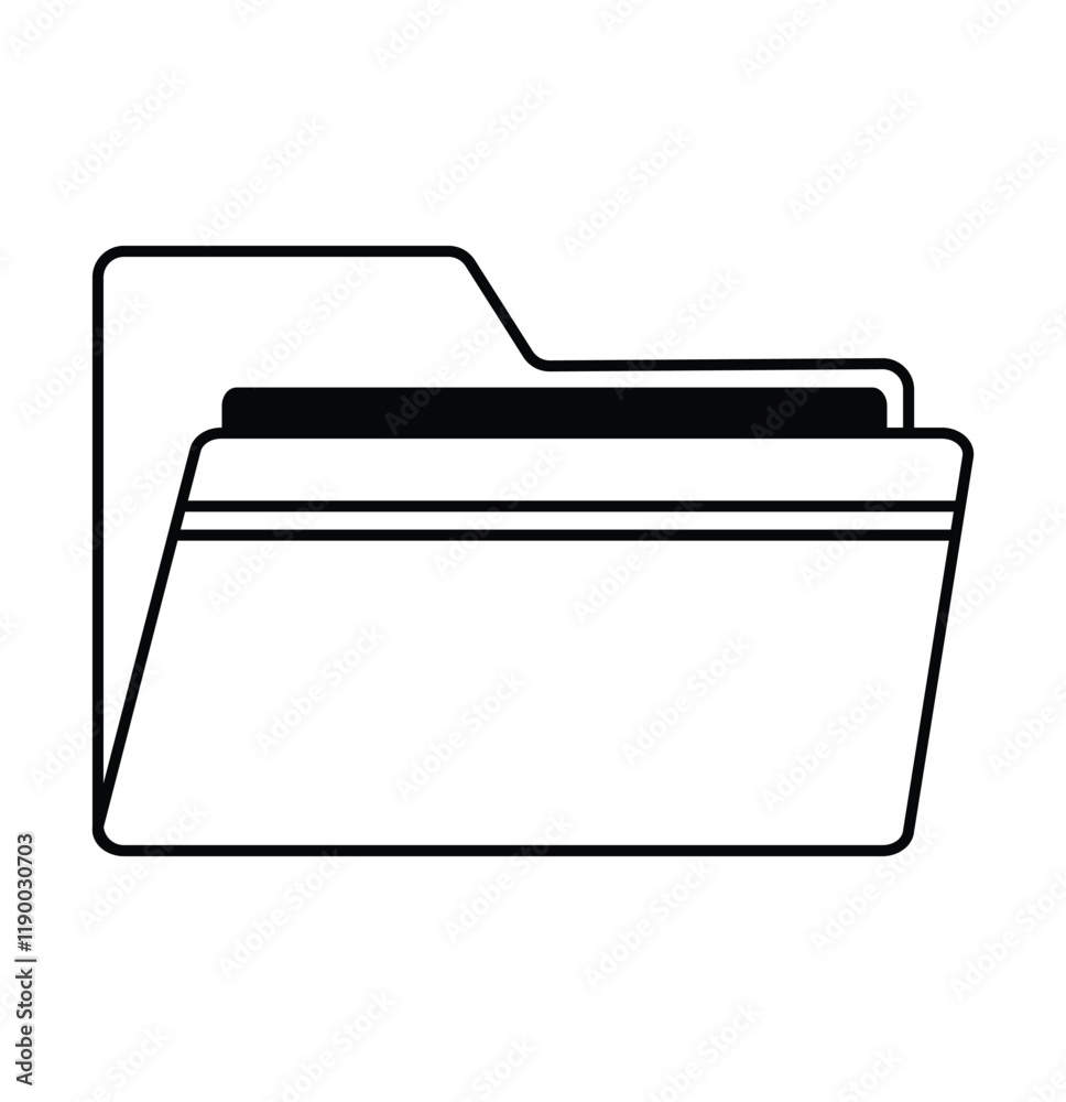 set of file folder icon. Minimalistic computer file folder with paper document inside icon set. eps 10. set of file folder icon. Minimalistic computer file folder with paper document inside icon set. eps 10.