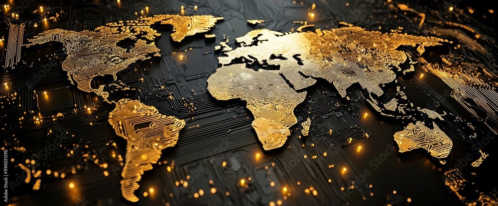 Obraz premium The significance of international trade in shaping the global technology market.