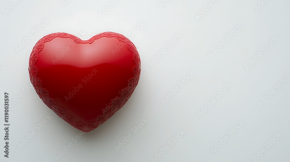 A Red Heart Shaped Object With Intricate Edging A Red Heart Shaped Object With Intricate Edging