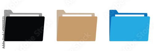 File folder icon set. Design for web , app, logo. computer file folder icon eps 10.