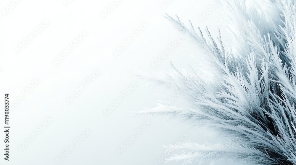 Fototapeta premium A delicate snowflake captured in extreme closeup, crystalline structure, artistic winter photography, isolated on white background