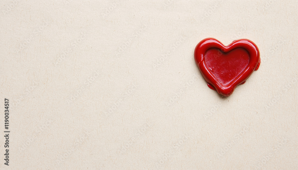 red wax heart seal on beige background evokes sense of romance and nostalgia red wax heart seal on beige background evokes sense of romance and nostalgia
