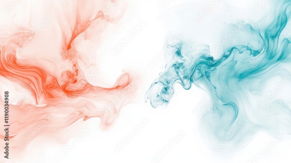 Fototapeta premium Abstract Color Swirl: Orange and Teal Fluid Dynamics
