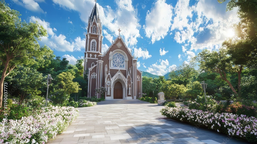 Naklejka premium Church on a sunny day