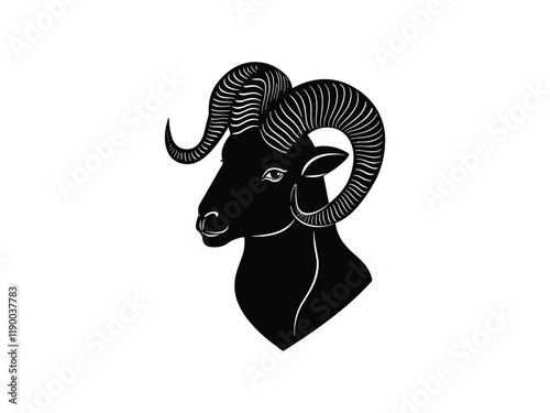 Ram Head Silhouette Vector Design Art photo