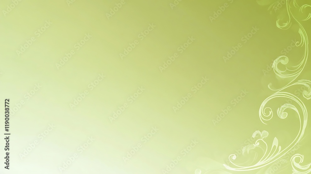 Pale Green Background With Delicate Floral Design Pale Green Background With Delicate Floral Design