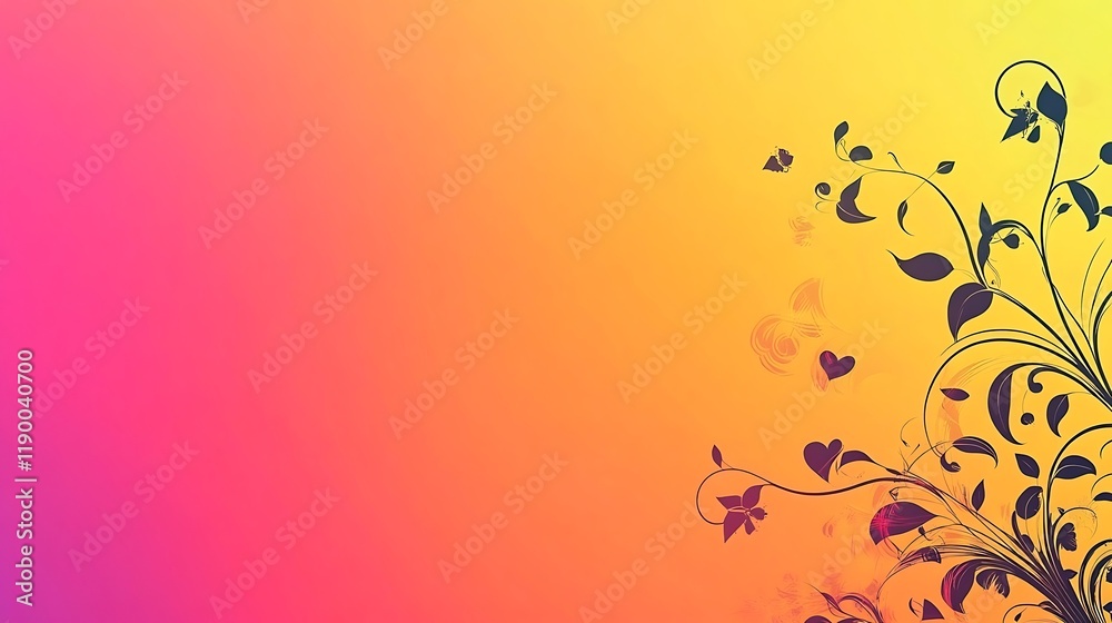 Abstract Floral Design On A Warm Gradient Background Abstract Floral Design On A Warm Gradient Background