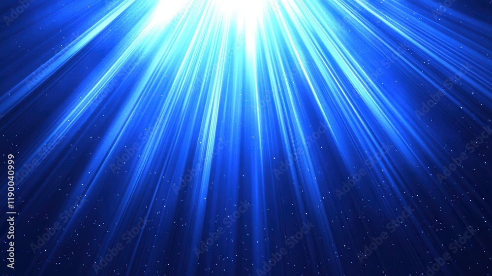 Obraz premium Celestial Blue Rays: A Digital Light Show