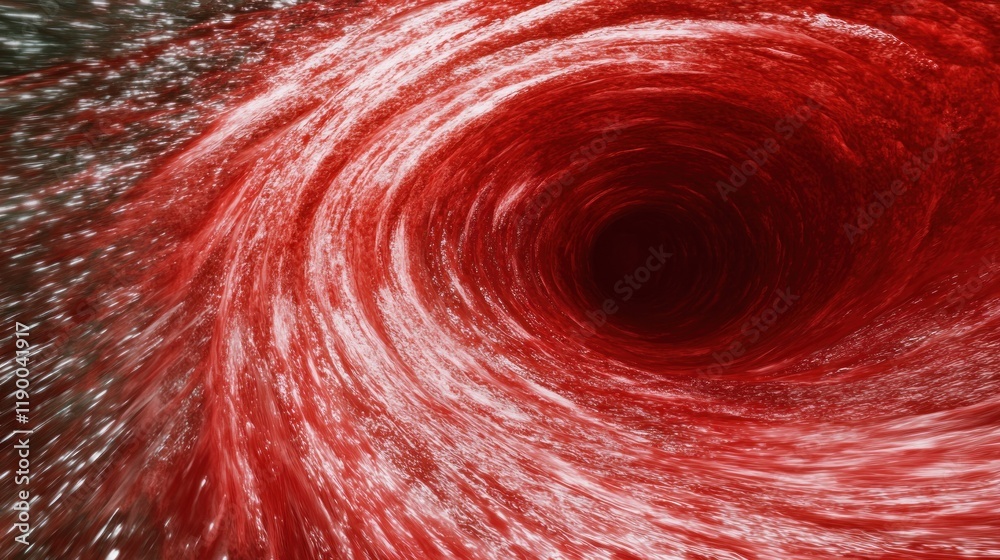 Obraz premium Dynamic Swirling Vortex of Red and White Colors in Motion - Abstract Energy Design