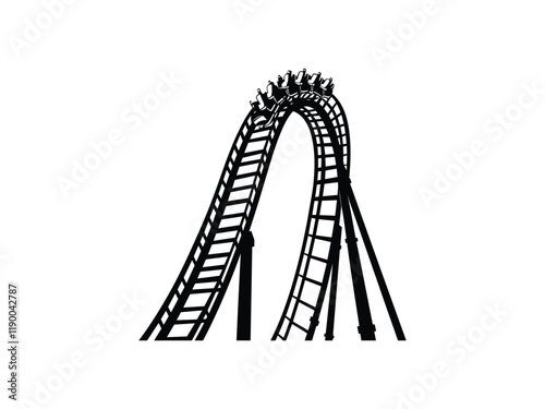 Roller Coaster Silhouette Vector Art