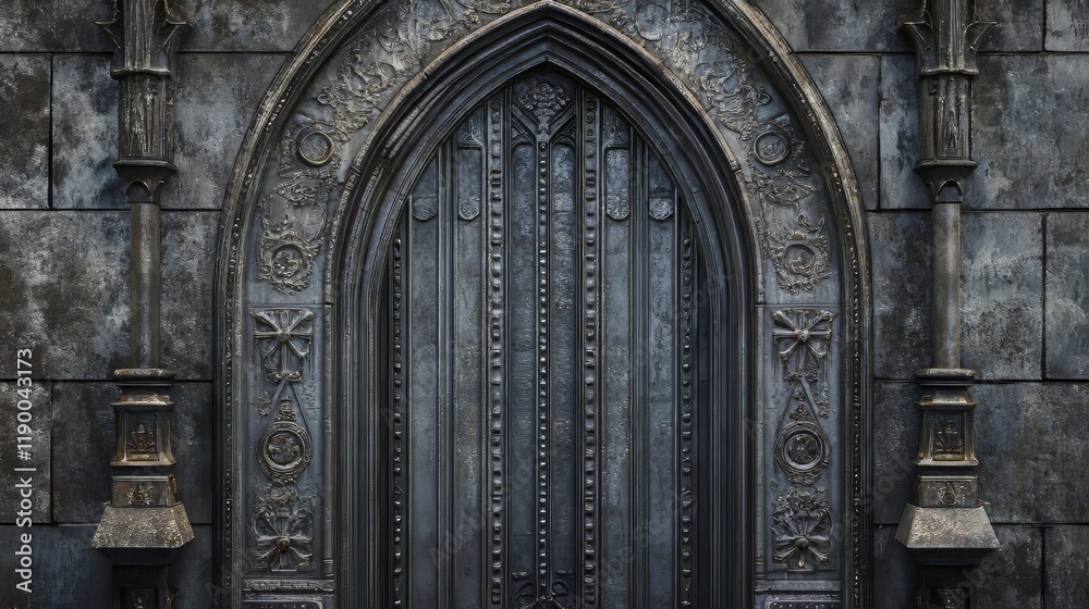 Obraz premium Ornate Gothic archway and door