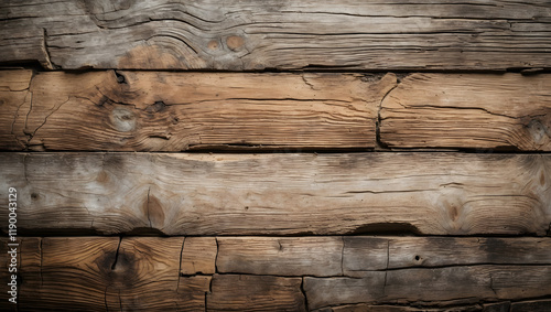 Weathered teak wood planks with natural grain texture suitable for backgrounds, textures, construction projects, rustic designs, and woodworking themes photo