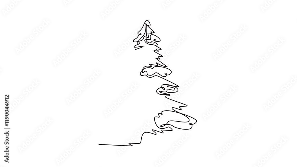 Winter concept. Single line draw design. Full length animation illustration. High quality 4k footage. Winter concept. Single line draw design. Full length animation illustration. High quality 4k footage.
