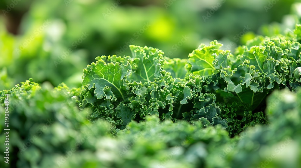 Kale in Garden Close-Up Kale in Garden Close-Up